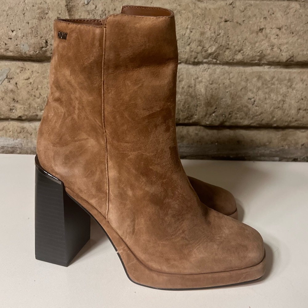 DKNY Chestnut Suede Ankle Boots